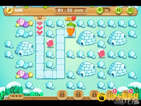 保卫萝卜2 12关水晶金萝卜图文攻略1
