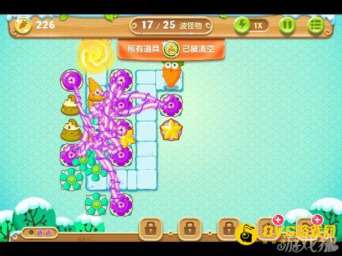 保卫萝卜2 12关水晶金萝卜图文攻略6