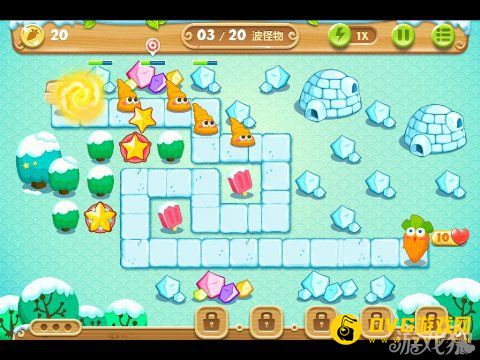 保卫萝卜2 3关水晶金萝卜图文攻略3
