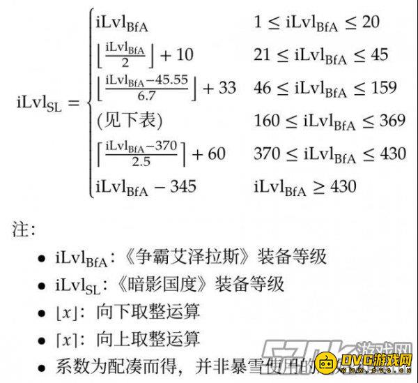 魔兽世界9.0装备等级 9.0装等压缩计算