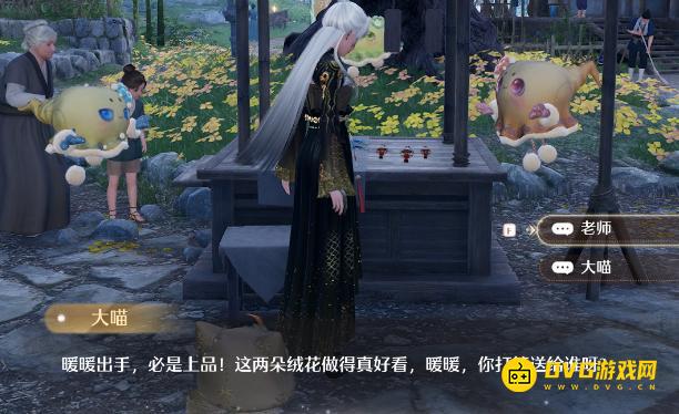 《无限暖暖》两朵绒花打算送给谁选什么-老师和大喵选谁