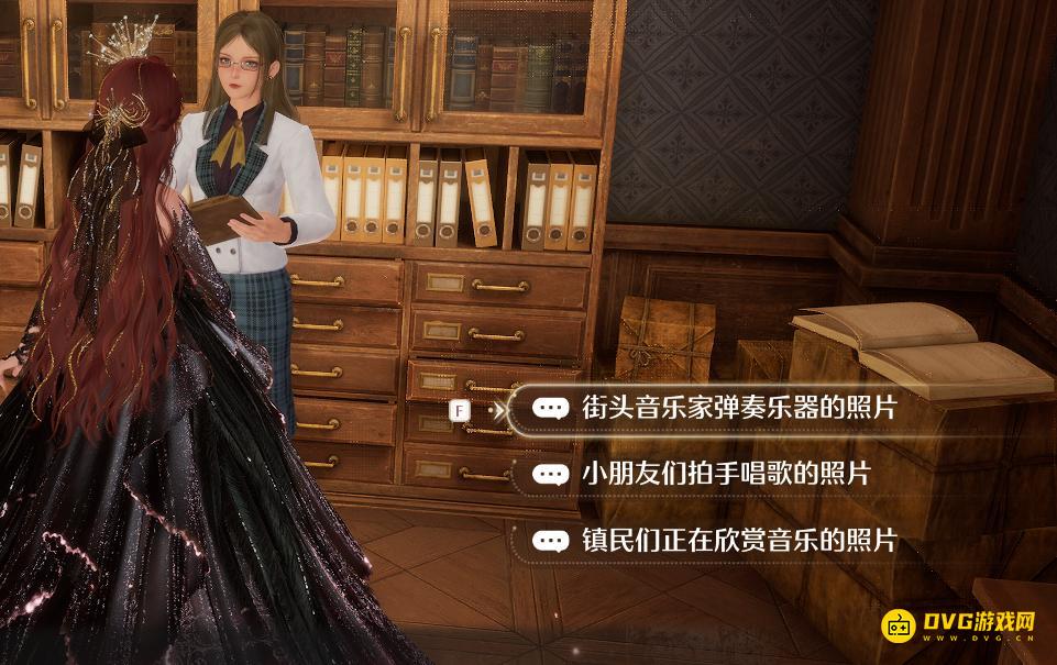 《无限暖暖》我们看看哪张照片最好看选什么-街头音乐家弹奏乐器的照片小朋友们拍手唱歌的照片镇民们正在欣赏音乐的照片选哪个