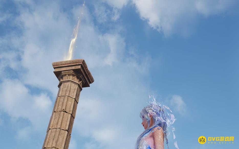 《无限暖暖》高柱子上的纹章怎么拿-围绕巨兽堡垒寻找光柱收集纹章很高的柱子上的纹章拿法图解