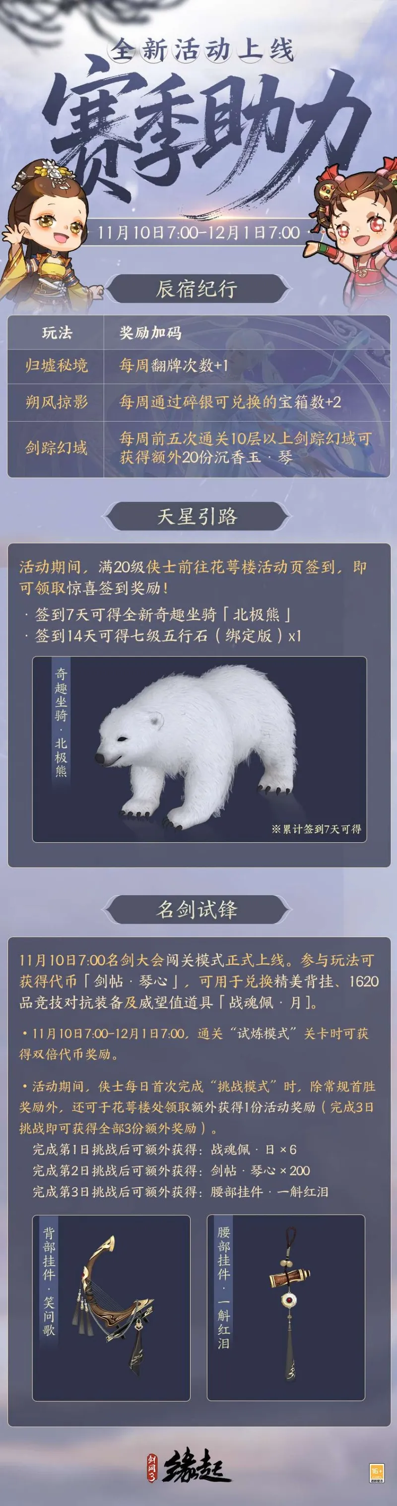 《剑网3缘起》名剑大会闯关模式上线