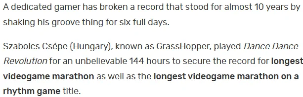 《劲舞革命》游戏马拉松新吉尼斯记录