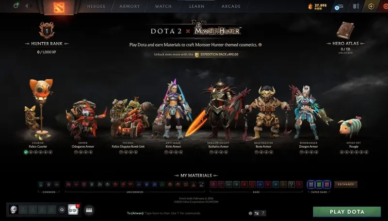 《Dota2》x《怪物猎人》联动开启