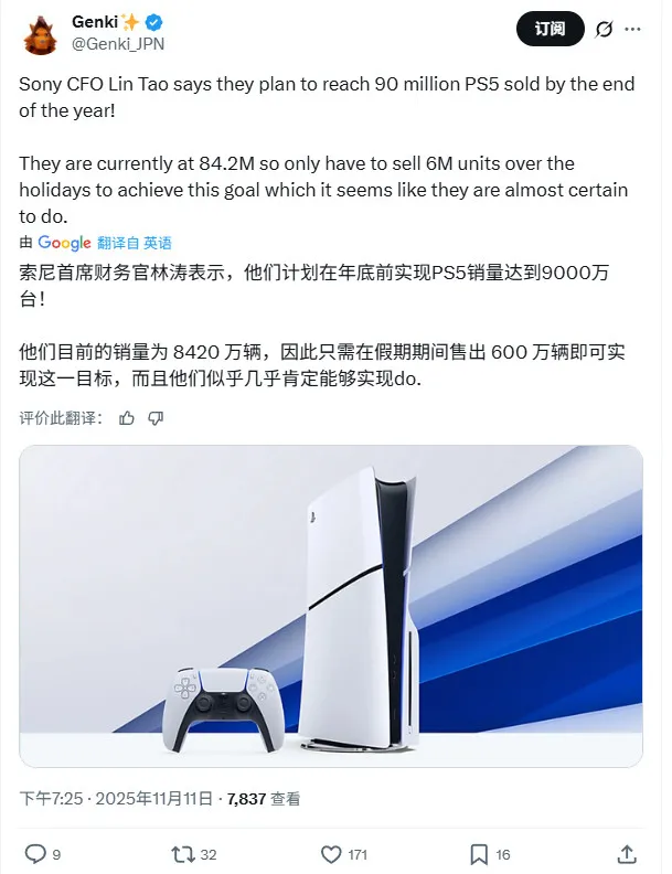 索尼称《PS5》处于生命周期中期