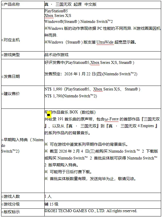 《真・三国无双起源》大型DLC梦幻四英杰预购开启