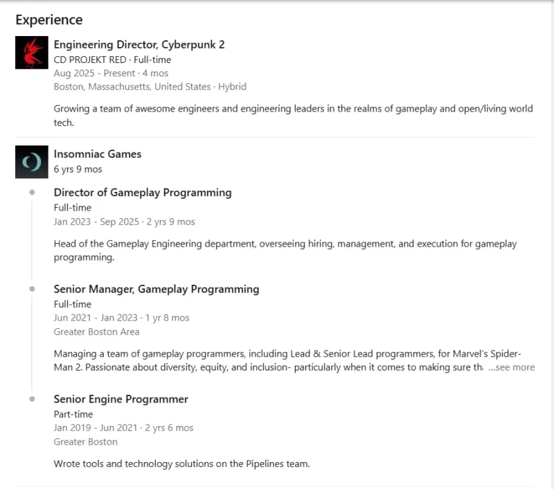 《漫威蜘蛛侠》资深开发者加盟CDProjektRed