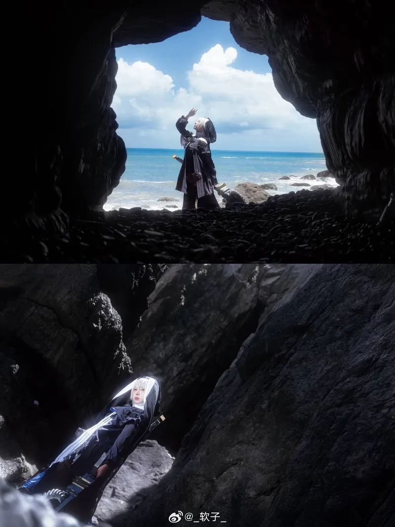 《明日方舟》幽灵鲨海边Cosplay展示