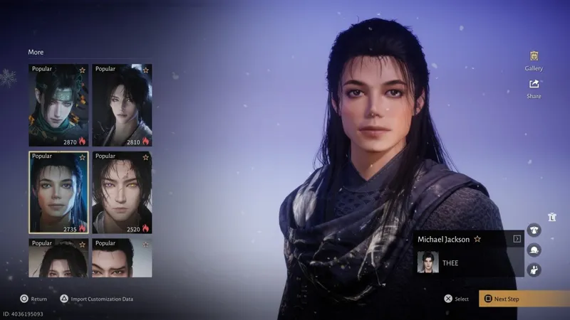 《燕云十六声》捏人系统展示-迈克尔·杰克逊与海绵宝宝造型