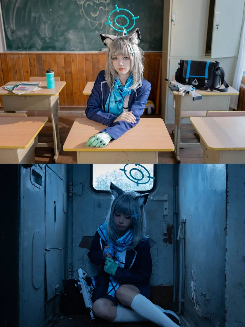 《碧蓝档案》砂狼白子cosplay展示