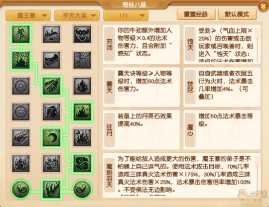 《梦幻西游》魔王寨四月经脉点法推荐