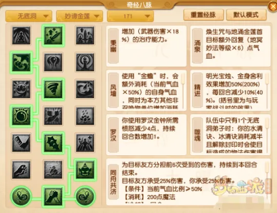 《梦幻西游》无底洞经脉点法推荐