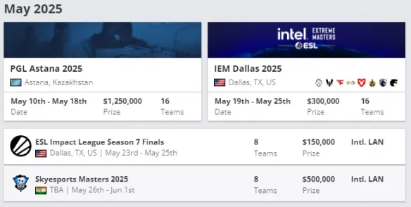 《CSGO》2025赛程表更新