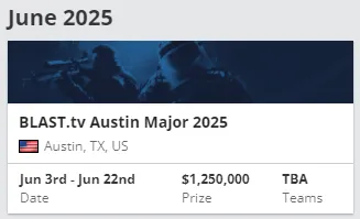 《CSGO》2025赛程表更新