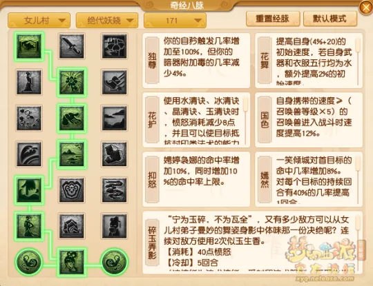 《梦幻西游》女儿村全流派经脉点法推荐