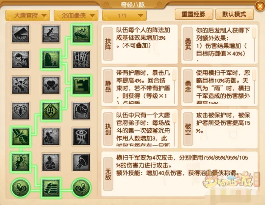 《梦幻西游》大唐官府经脉点法推荐