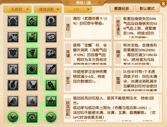 《梦幻西游》无底洞全流派经脉点法推荐