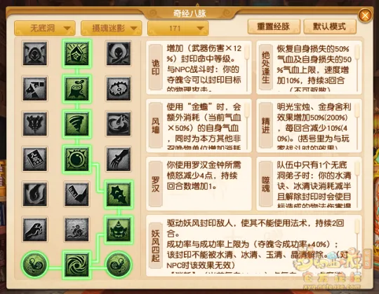 《梦幻西游》无底洞经脉点法推荐