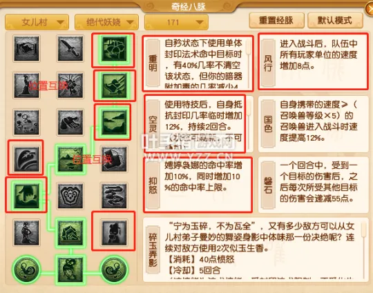 《梦幻西游》2021女儿村经脉调整