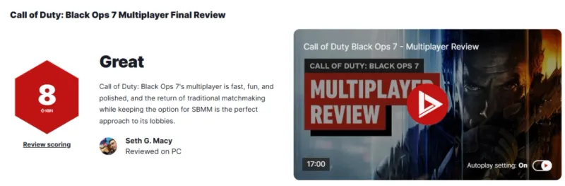 《使命召唤：黑色行动7》多人模式评测