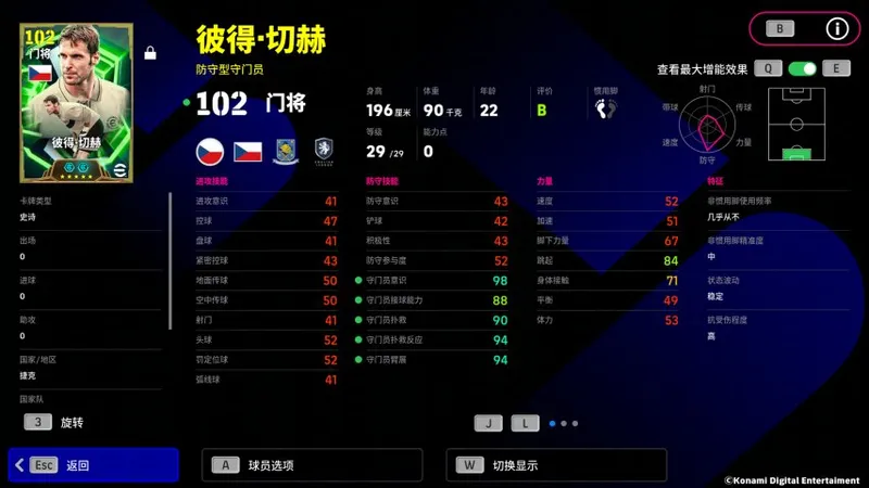 《实况足球》铁血武僧佩佩与捷克门神切赫