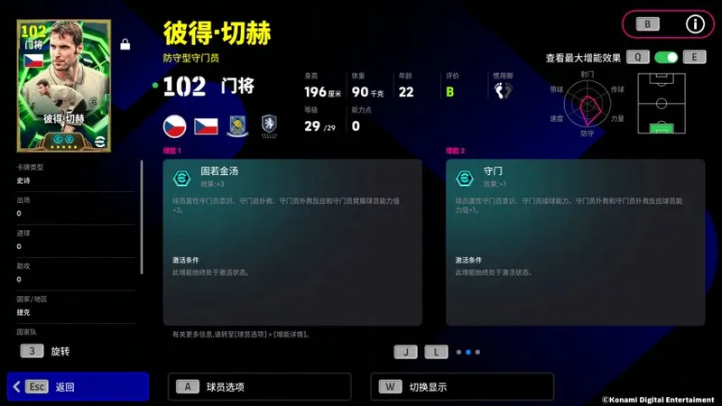 《实况足球》铁血武僧佩佩与捷克门神切赫