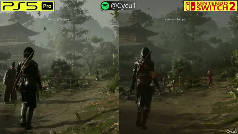 《刺客信条：影》PS5Pro与Switch2画面对比
