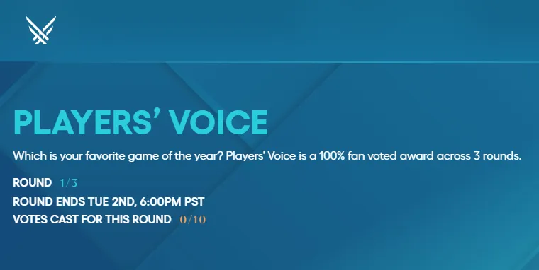 《梅加邦克》获玩家之声奖新提名