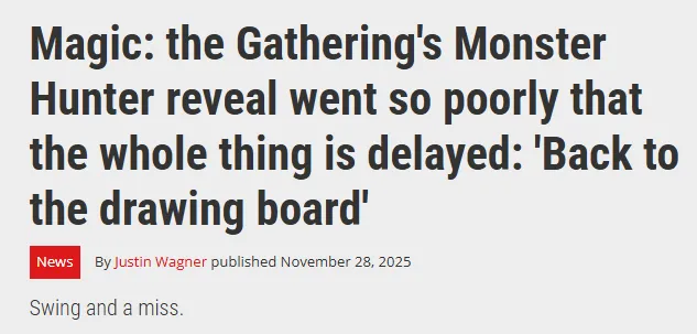 《万智牌》×《怪物猎人》联动翻车