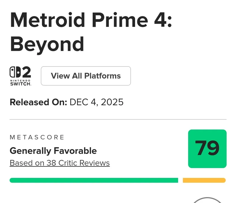 《银河战士Prime4:超越未知》评分出炉