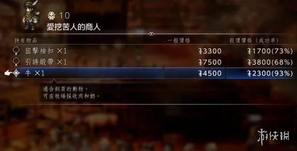 《歧路旅人0》牛购买位置与方法详解