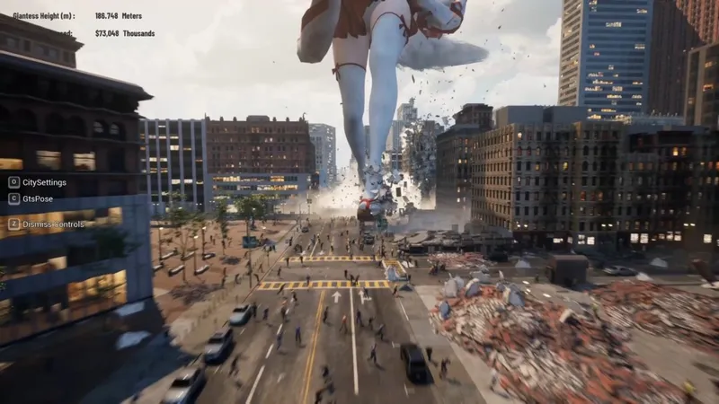 《女巨人游乐场》实机展示-25×25公里程序化城市地图揭秘