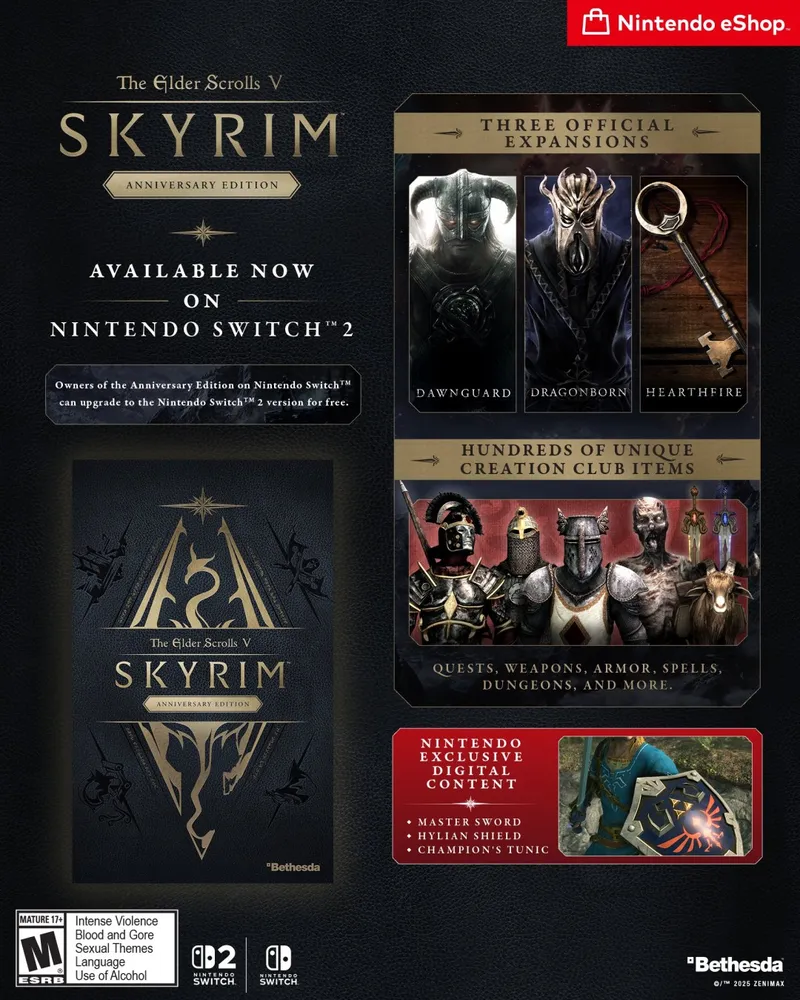 《上古卷轴5:天际》Switch2版发售