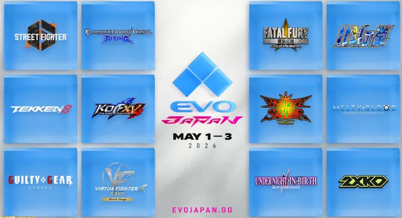 EVO日本2026格斗游戏大赛公布-12款游戏参赛明年5月开战