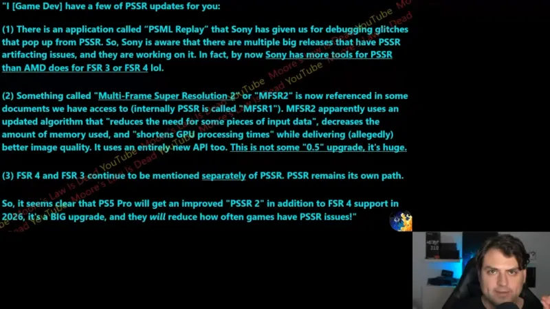 PS5Pro将迎PSSR2升级