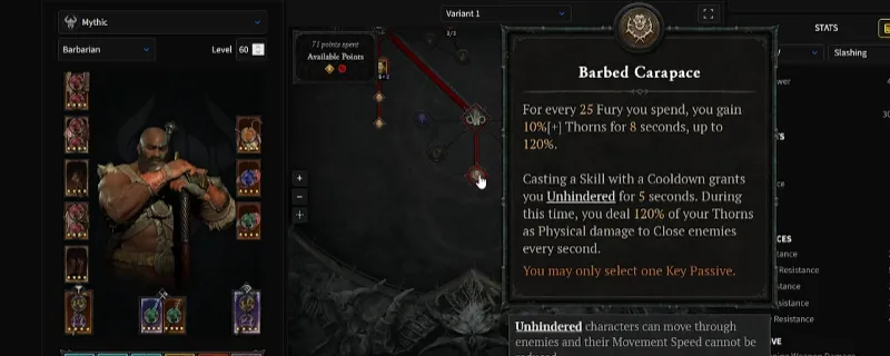 《暗黑破坏神4》荆棘野蛮人配装指南