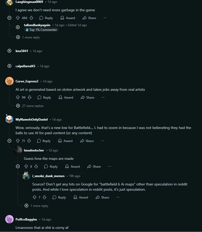 《战地6》AI生成内容引争议