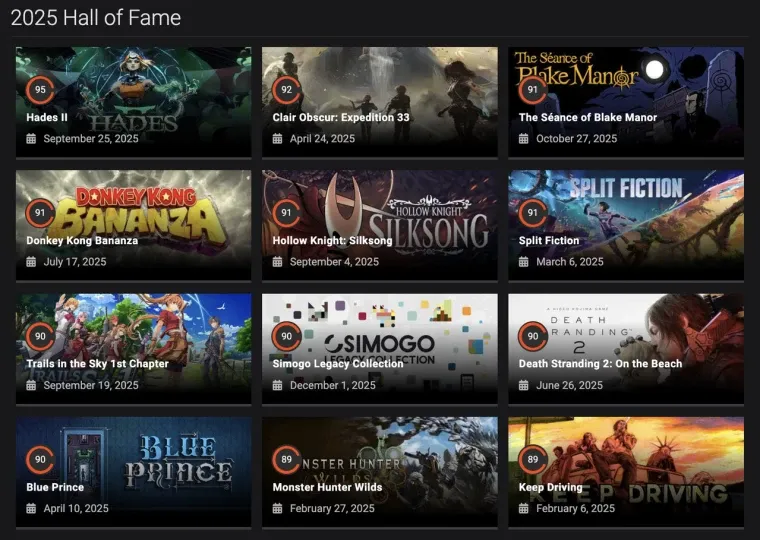 《哈迪斯2》荣登OpenCritic2025年度榜首