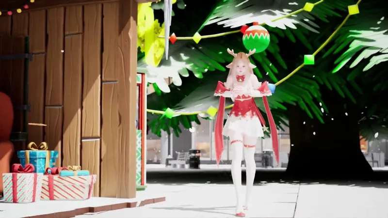 《巨人少女游乐场》圣诞造型发布-白袜红高跟践踏城市震撼呈现