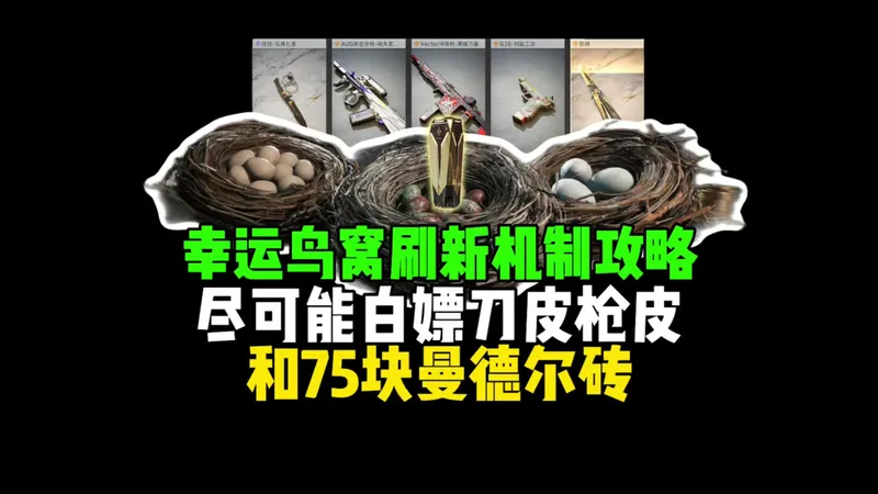 幸运鸟窝刷新机制攻略，尽可能白嫖刀皮枪皮和75快曼德尔砖！