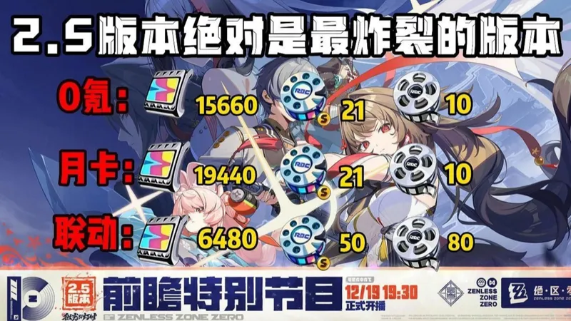 绝区零福利最多的版本，萌新玩家也能白拿20000+菲林 ！ 【2.5版本菲林统计】！后备隐藏能源，一定要记得领！！