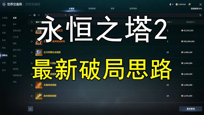 永恒之塔2 4个角色教你 一个月10个亿基纳