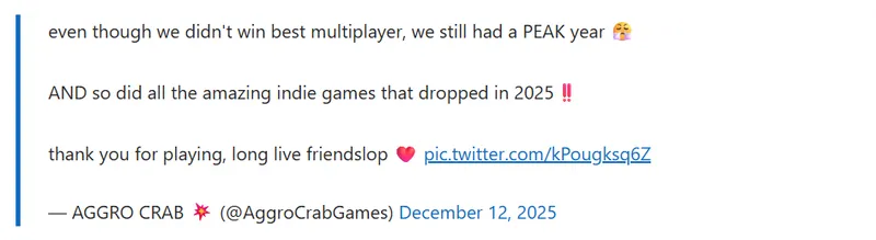 《Peak》游戏类型称呼争议