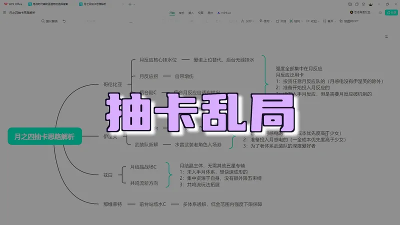 月之四版本抽卡思路解析