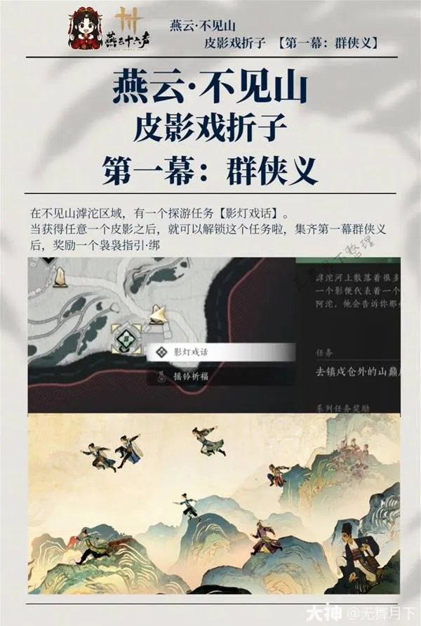 《燕云十六声》影灯戏话群侠义皮影戏折子收集指南-完整折子一览