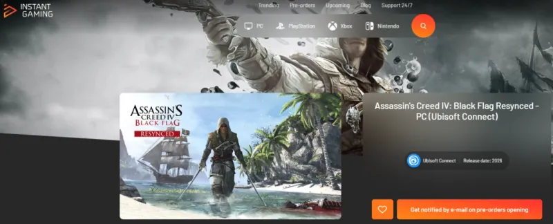 《刺客信条4-黑旗》重制版2026年发售