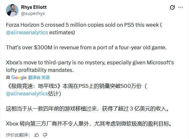 《极限竞速:地平线5》PS5销量破500万