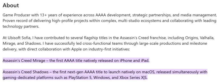 《刺客信条》幻景与影被认定为4A级游戏